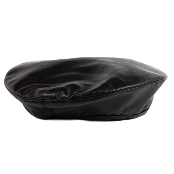🆕5⭐️Black French Faux Leather Beret - Picture 3 of 4
